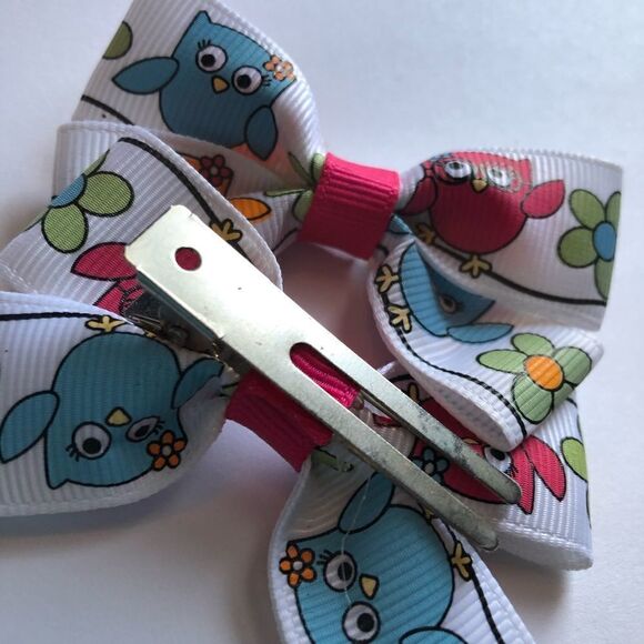 Bow pair hair bows accessories Wise owls nature - Picture 6 of 8